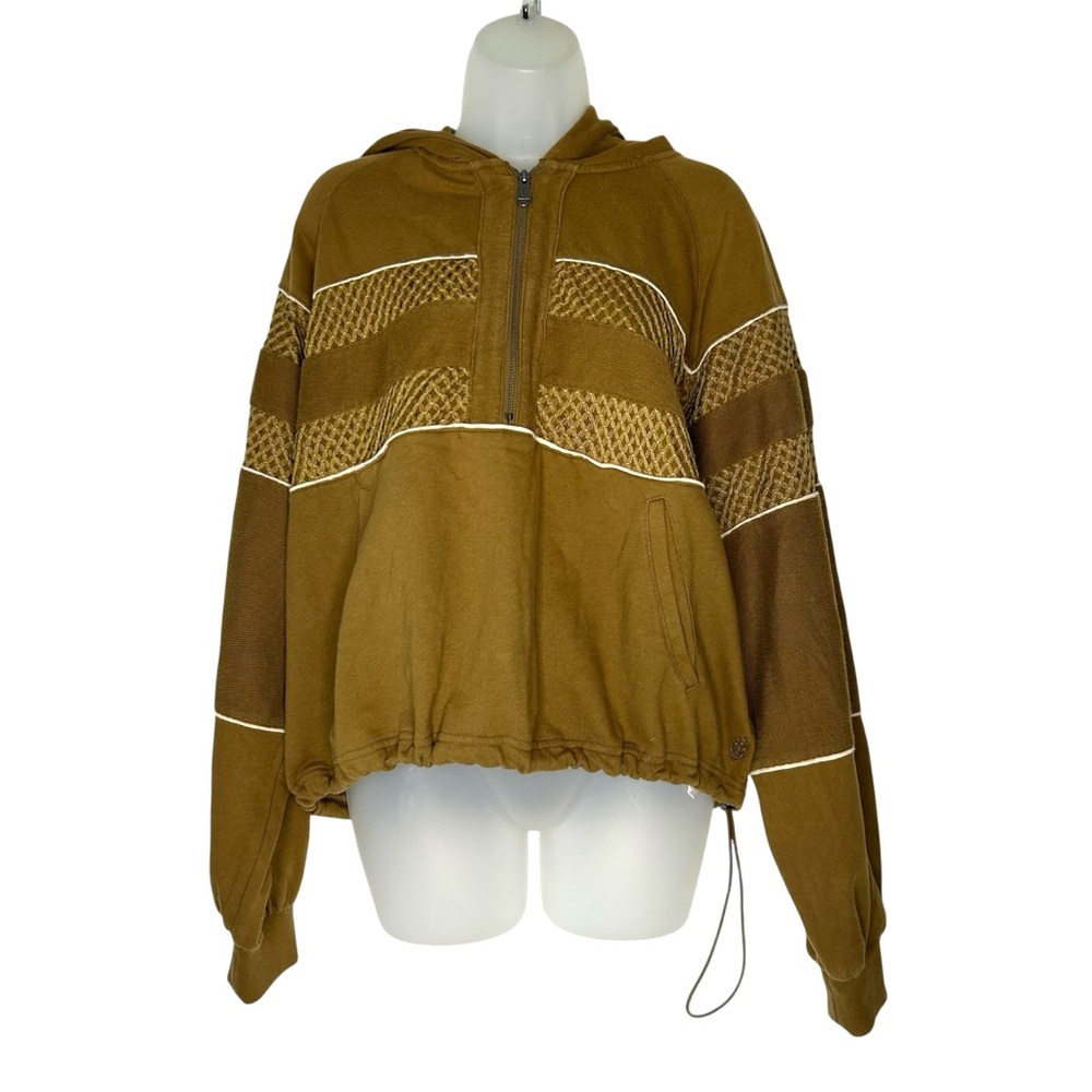 FP FREE PEOPLE MOVEMENT Womens Size M Brown Win Win Cropped Oversized‎ Hoodie